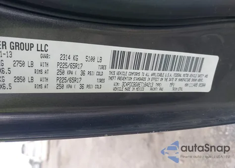 2014 Dodge Journey Sxt z USA, uszkodzony, nr VIN 3C4PDCBG0ET164213